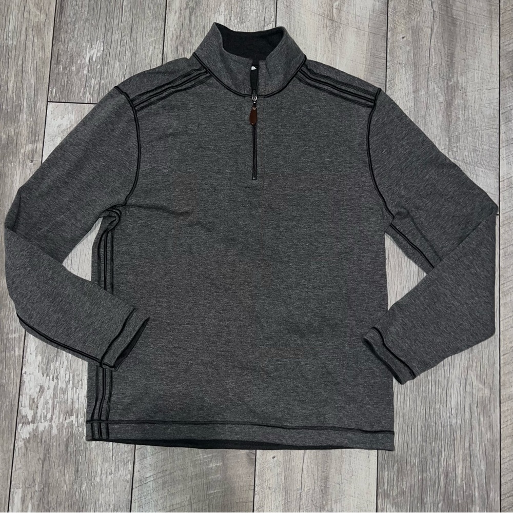 Men's Charcoal Zip-Up Sweater